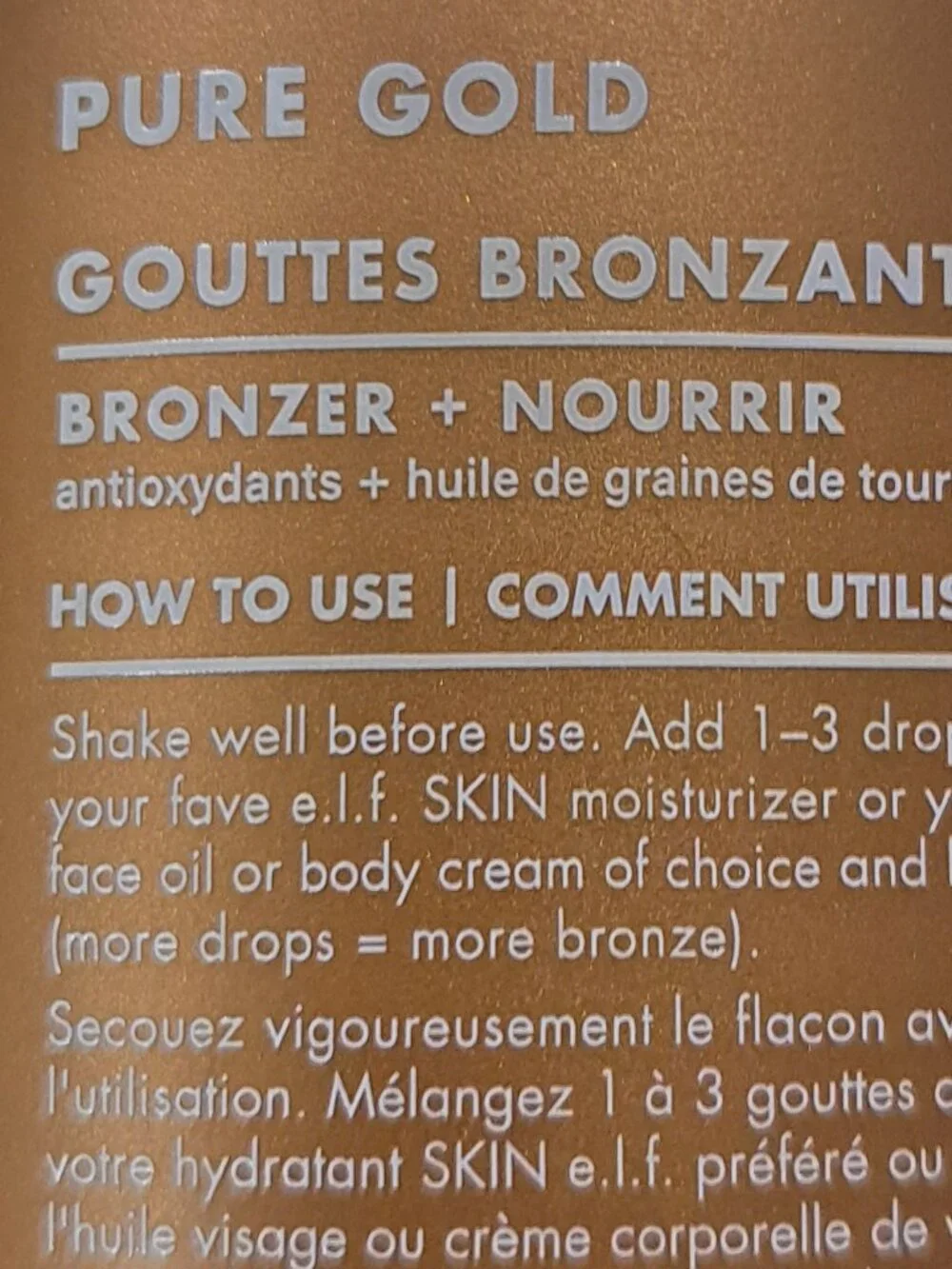ELF SKIN BRONZING DROPS WITH SUNFLOWER SEED OIL